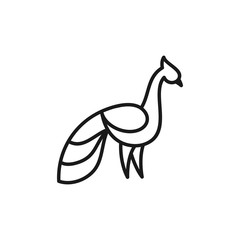 Line Art Peacock Color Black Designs illustration vector