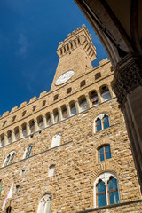 Fototapeta na wymiar Palazzo Vecchio and Loggia dei Lanzi in Florence, Italy
