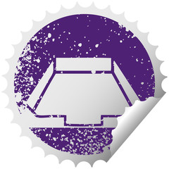 Obraz premium distressed circular peeling sticker symbol in box