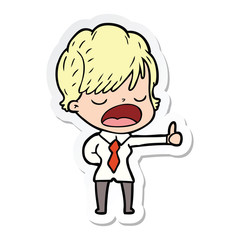 sticker of a cartoon woman talking