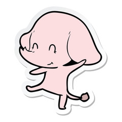 sticker of a cute cartoon elephant