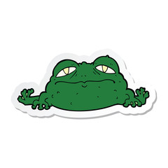 sticker of a cartoon ugly frog
