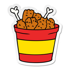 sticker cartoon doodle bucket of fried chicken