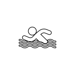 swimming man in the water icon. Simple thin line, outline vector of universal icons for UI and UX, website or mobile application