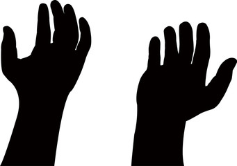 praying hands, silhouette vector