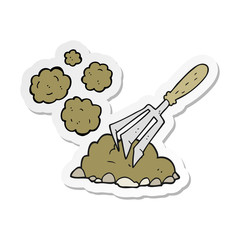 sticker of a cartoon gardening tool