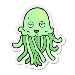 sticker of a cartoon octopus