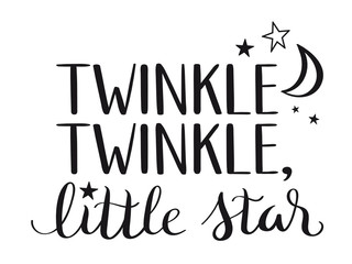 TWINKLE TWINKLE LITTLE STAR brush calligraphy banner