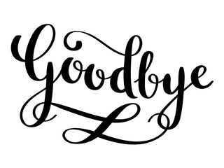 GOODBYE brush calligraphy banner