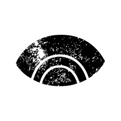 distressed symbol eye looking down