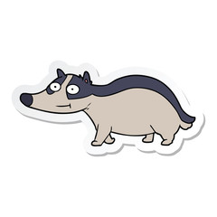 sticker of a cartoon friendly badger