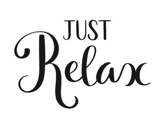 JUST RELAX brush calligraphy banner
