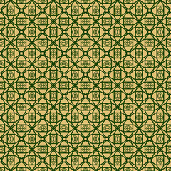 Modern Geometric Pattern With Hand-Drawing Ornament. Vector Super Illustration. For Fabric, Textile, Bandana, Scarg, Colored Print. Green olive color