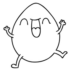 quirky line drawing cartoon egg
