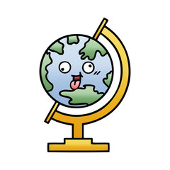 gradient shaded cartoon globe of the world