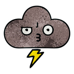 retro grunge texture cartoon storm cloud