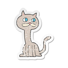 retro distressed sticker of a cartoon cat
