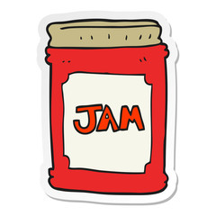 sticker of a cartoon jam jar