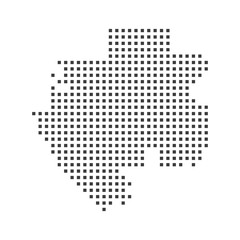 Fototapeta premium Gabon pixel map. Vector illustration.