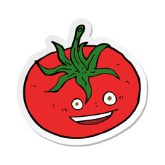 sticker of a cartoon tomato