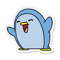 sticker cartoon kawaii of a cute penguin