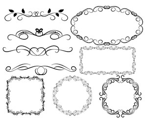 Set of dborders, framesecorative florish dividers, 