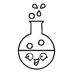 line drawing cartoon test tube