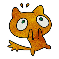 textured cartoon kawaii of a shocked cat