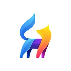 Abstract Fox Colorful Designs illustration vector template