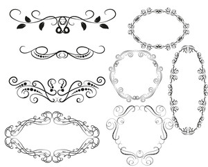 Set of dborders, framesecorative florish dividers, 