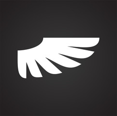 Wing icon on black background for graphic and web design. Simple vector sign. Internet concept symbol for website button or mobile app.