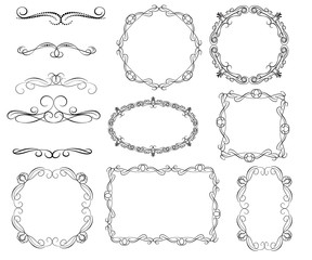 Obraz premium Set of dborders, framesecorative florish dividers, 
