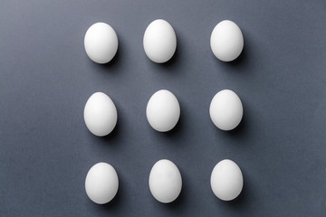 Chicken eggs on dark background