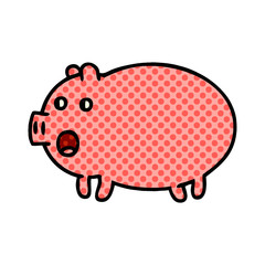 comic book style cartoon pig