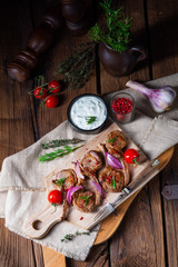Tasty Lamb chops with mint and rosemary