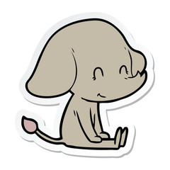 Obraz premium sticker of a cute cartoon elephant