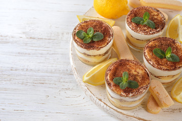 Lemon tiramisu dessert