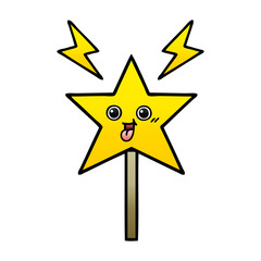 gradient shaded cartoon magic wand