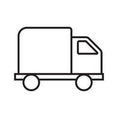 Line icon truck isolated on white background. Vector illustration.
