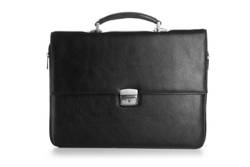 Male briefcase on white background