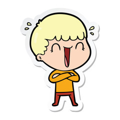 Obraz premium sticker of a laughing cartoon man