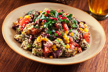 Mexican salad with quinoa and vegetables