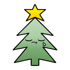 gradient shaded cartoon christmas tree