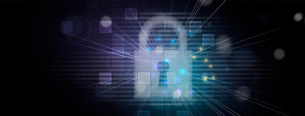 Cybersecurity and information or network protection. Future technology web services for business and internet project