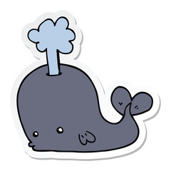 sticker of a cartoon whale