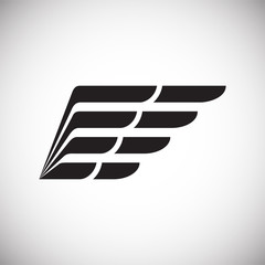 Wing icon on white background for graphic and web design. Simple vector sign. Internet concept symbol for website button or mobile app.