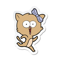 sticker of a cartoon cat
