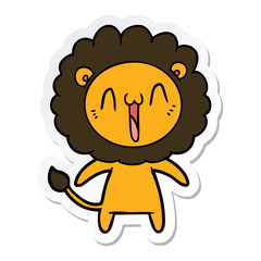 sticker of a happy cartoon lion
