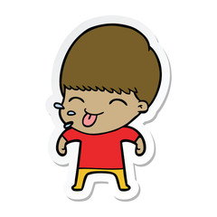 sticker of a funny cartoon boy