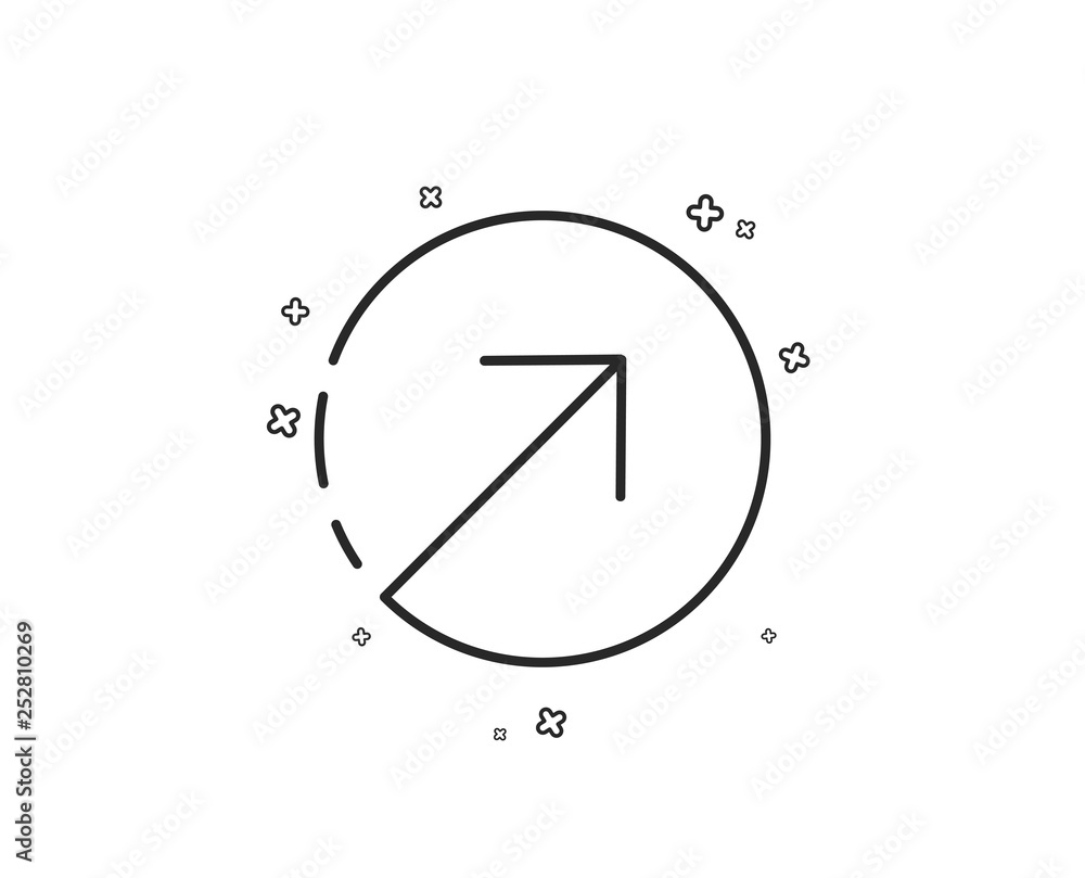 Poster direction arrow line icon. arrowhead symbol. navigation pointer sign. geometric shapes. random cross